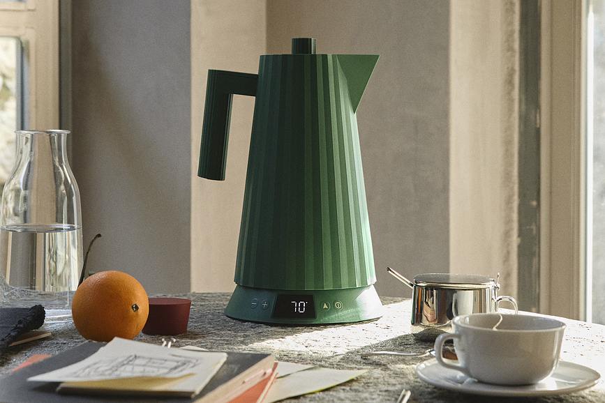 Hervidor eléctrico con control de temperatura Plissé, 1,7 L, negro