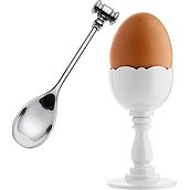 Kiaušinių taurė Dressed su šaukštu baltos spalvos