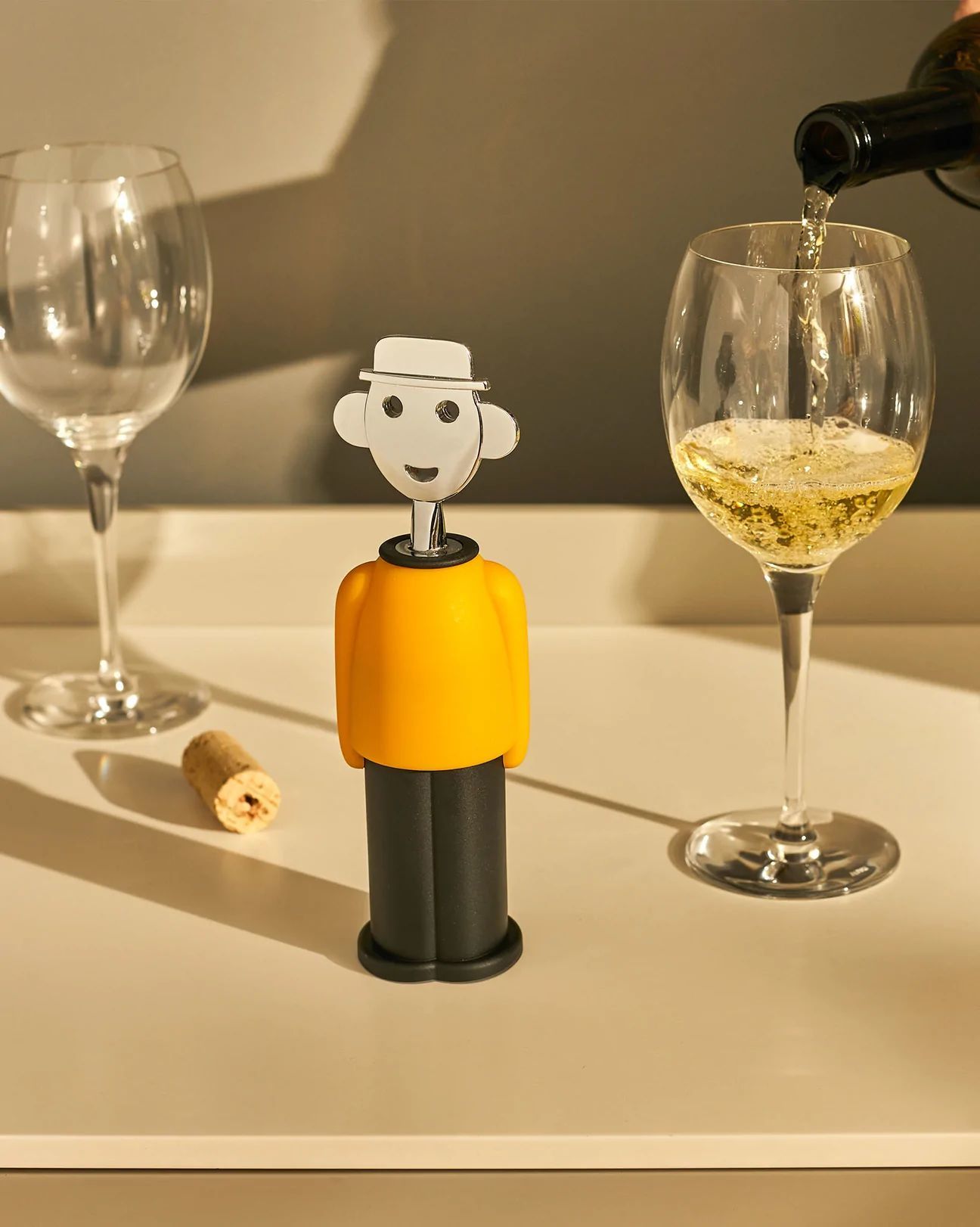 Alessi Anna G. AM01 DAZ Tire-bouchon design en résine thermoplastique et zamak chromé Bleu