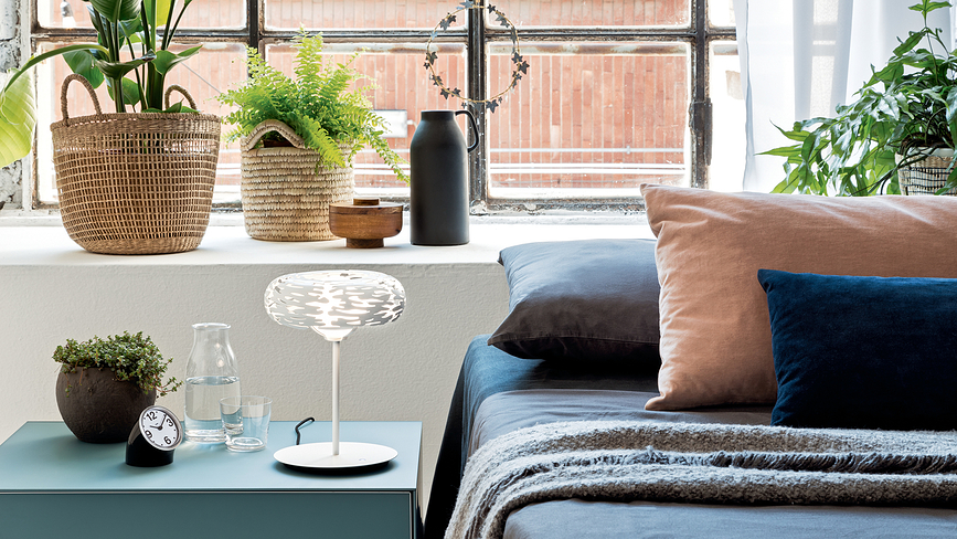 Lámpara de Mesa Bark, plateada