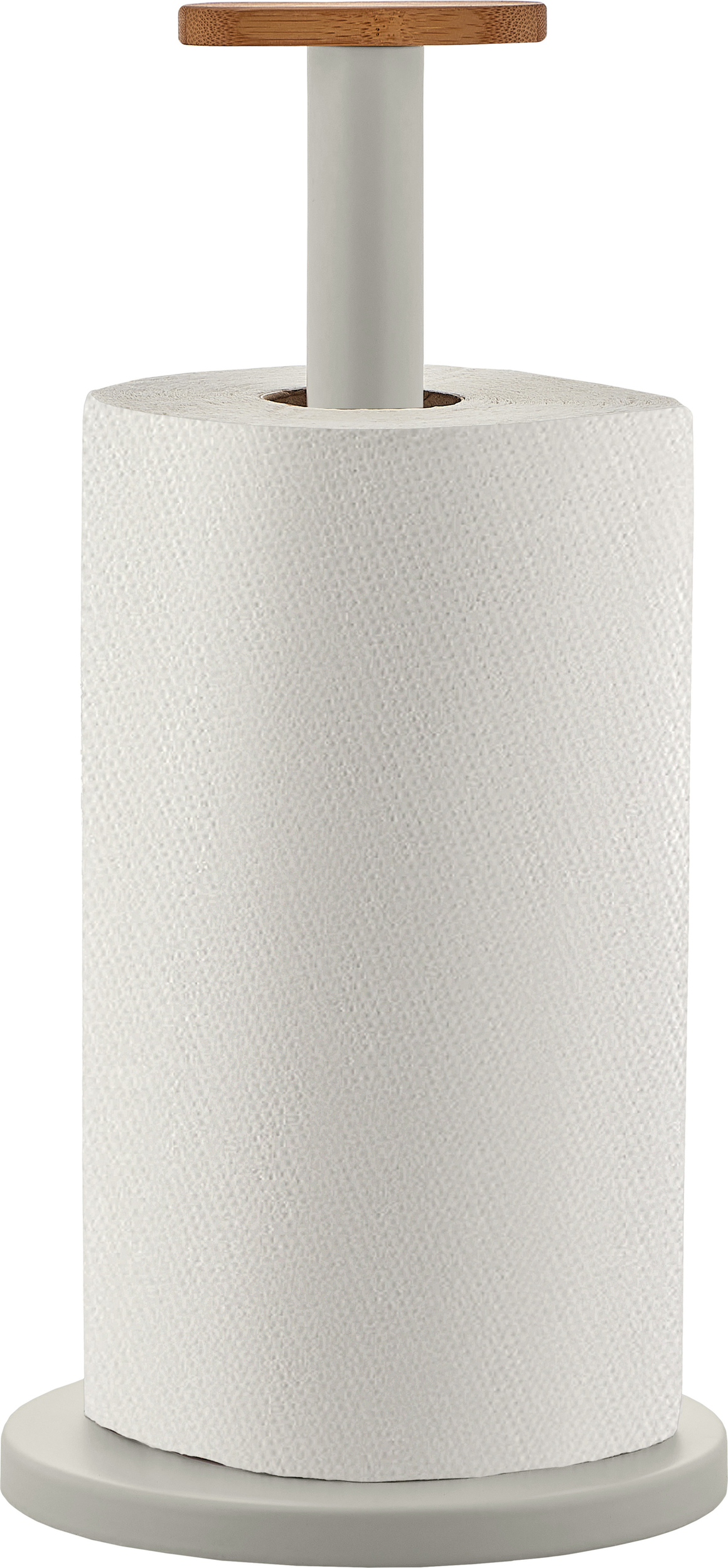 ALESSI Rollenhalter Mattina 33cm Warmgrau/Bambus hellgrau