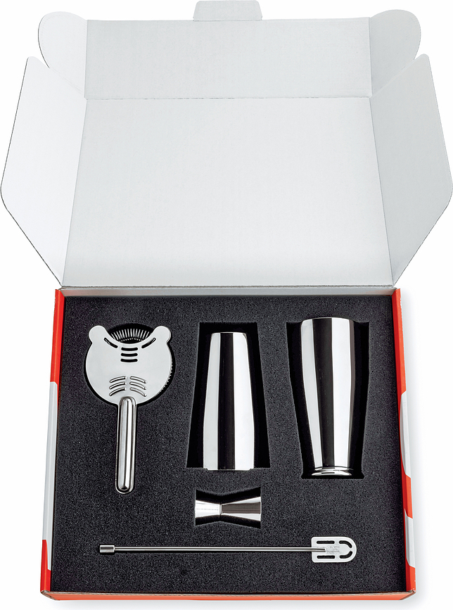 Mixology Lunar Eclipse Set za koktajle, srebrn, 4-delni set