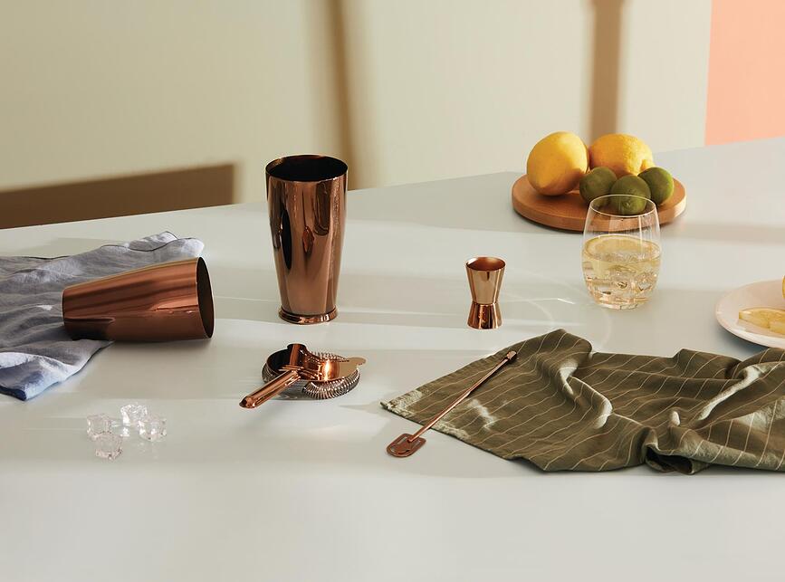 Mixology Lunar Eclipse Αξεσουάρ Μπαρ, ασημένια, 4 τμχ