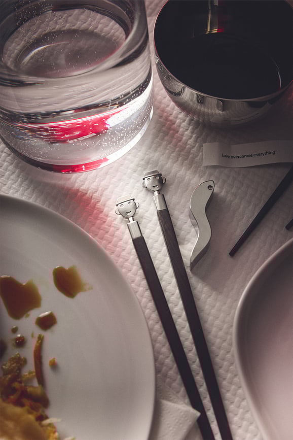 Palillos para Sushi Alessandro M, con soporte, Set de 3 piezas