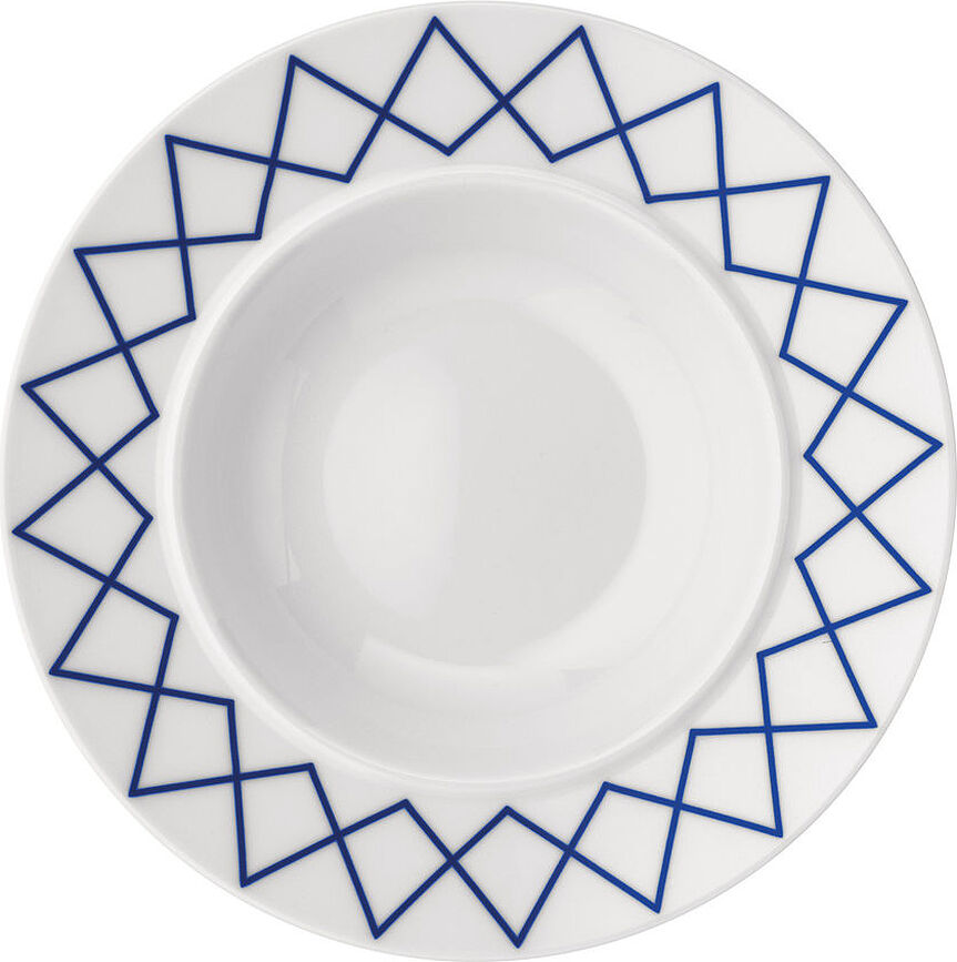Piatto fondo La Bella Tavola 23 cm, con motivo blu