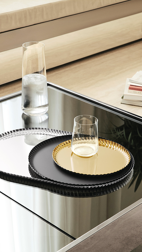 Pleats Δίσκος Σερβιρίσματος στρογγυλός, 23 cm, ατσάλινος