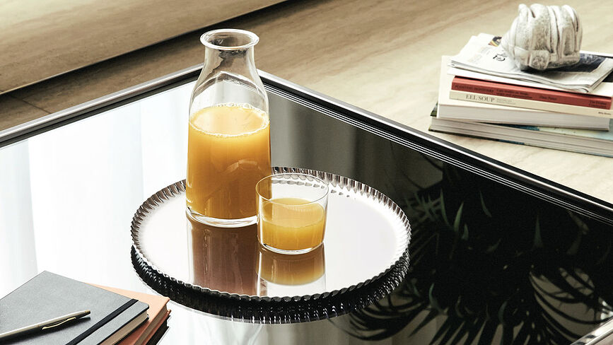 Pleats Pladanj za posluživanje okrugli 31 cm crni