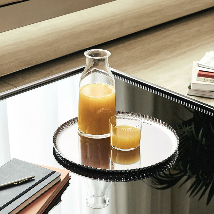 Pleats Plateau de Service rond, 31 cm, noir