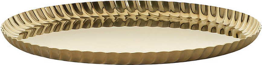 Pleats Servirni pladenj okrogli, 23 cm, zlat