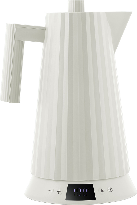 Plissé Bouilloire Électrique à température réglable, 1,7 L, blanche