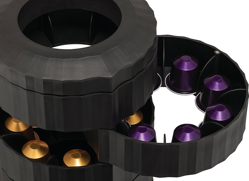 Plissé Boîte de Rangement pour Capsules de Café, blanche