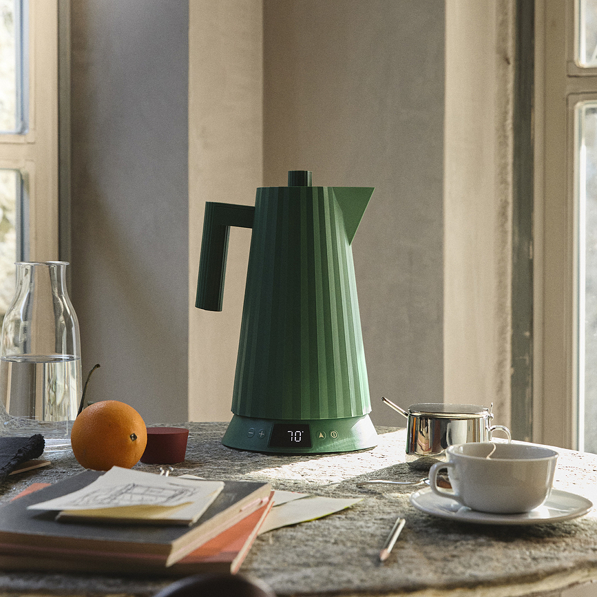 Plissé Električni grelnik vode z regulacijo temperature, 1,7 l, zelen