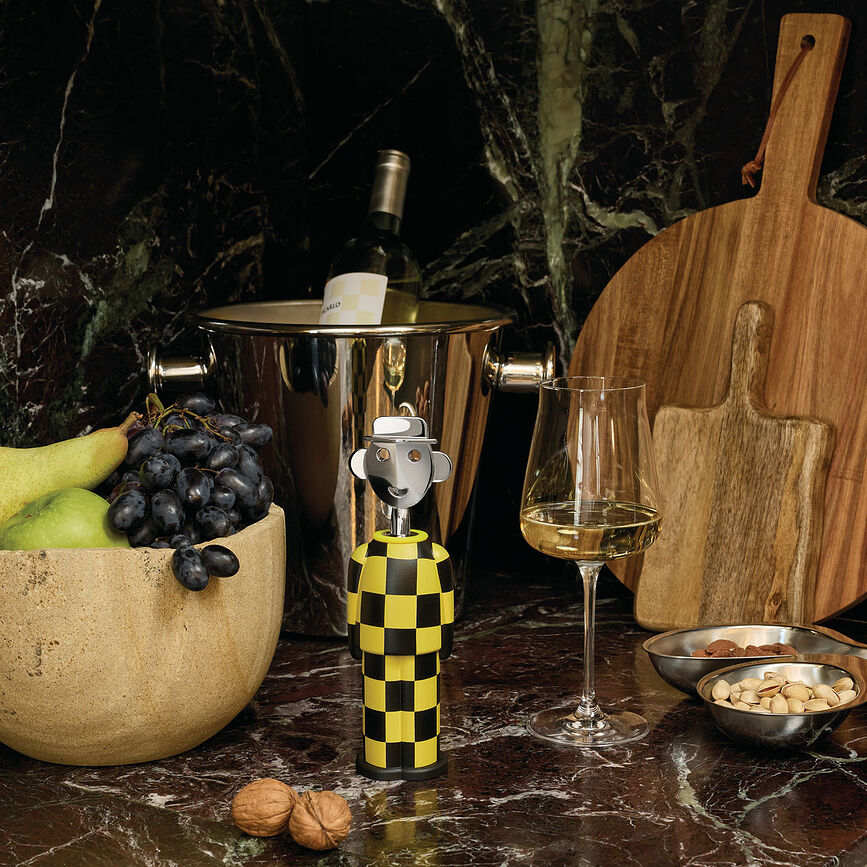 Sacacorchos Alessandro M., amarillo y negro