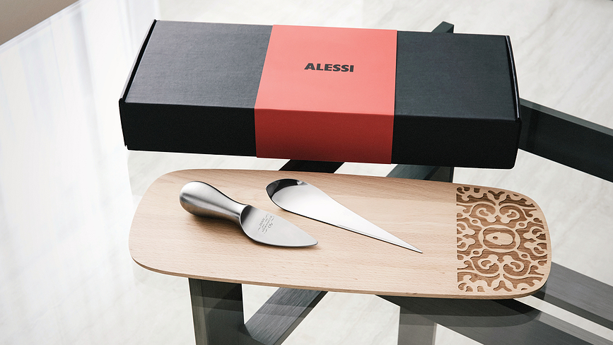 Set para Queso Alessi & Cheese, en caja de regalo, Set de 3 piezas