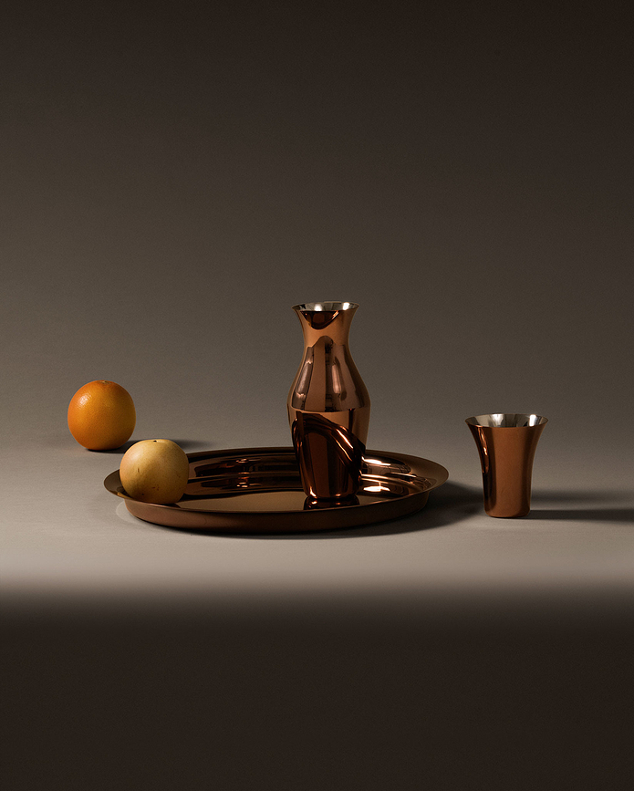 Taza de acero inoxidable con revestimiento de cobre Il Tornitore Matto Kuru Kuru