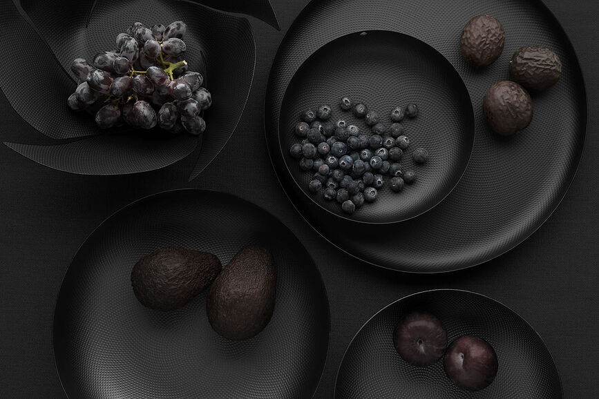 Texture Plateau rond, noir