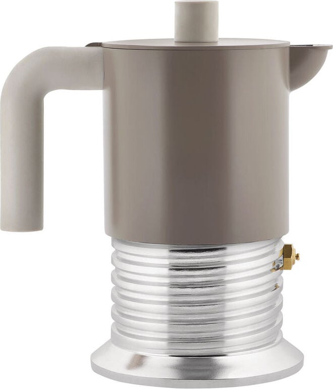 Alessi Vite 3 Cups Espresso Coffee Maker Warm Grey
