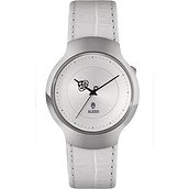 Dressed Ladies' wristwatch silver white-belted