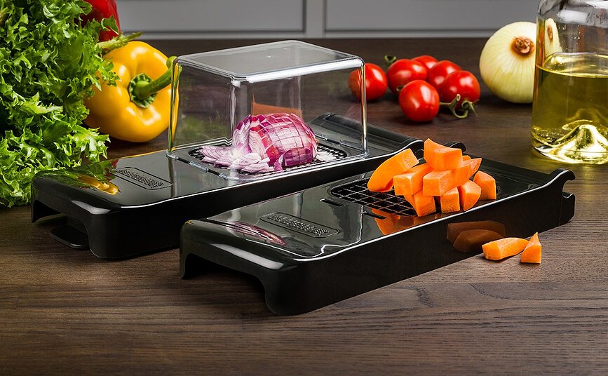 Alligator Coupe-légumes en dés avec grille supplémentaire, blanc, en plastique