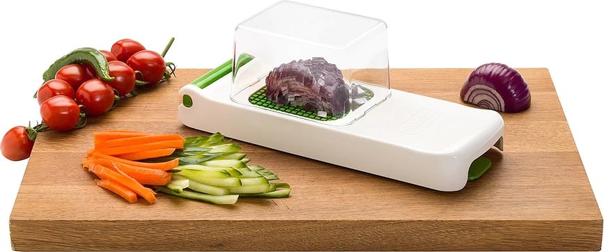 Alligator Coupe-légumes en dés avec grille supplémentaire, blanc, en plastique