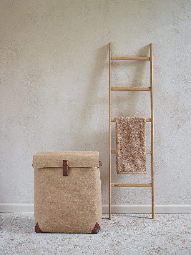 Arian Panier à Linge à double compartiment, brun clair