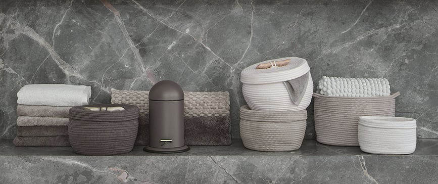 Cesta de Almacenamiento Otis, color marfil