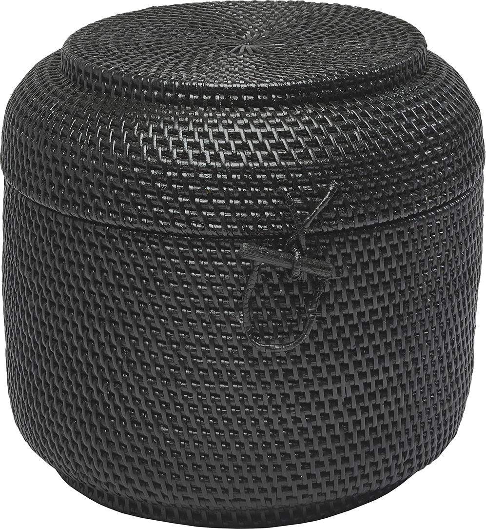 Cino Aufbewahrungskorb schwarz aus Rattan