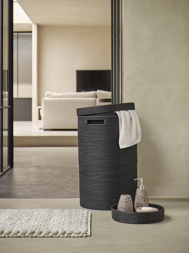 Cino Panier à linge, 64 L, noir