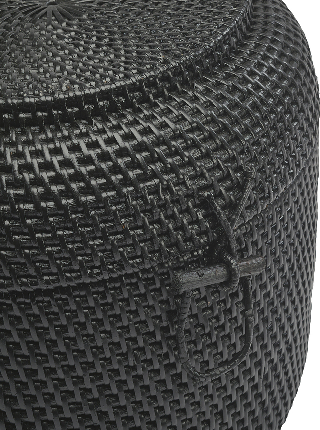Cino Panier de Rangement, en rotin, noir
