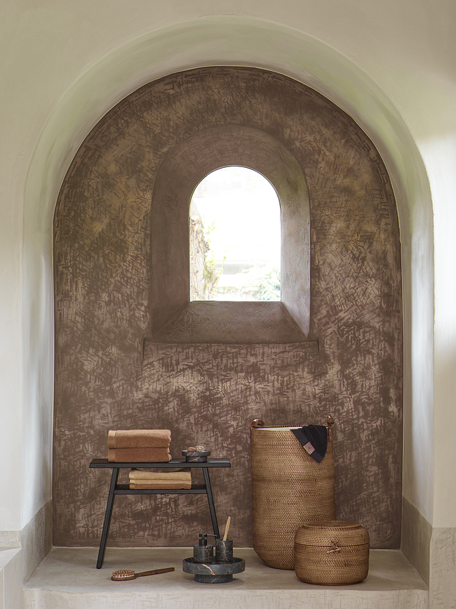 Cino Panier de Rangement, en rotin, noir