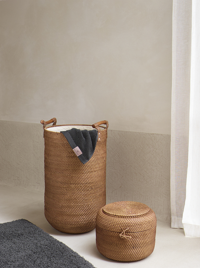 Cino Panier de Rangement, en rotin, noir