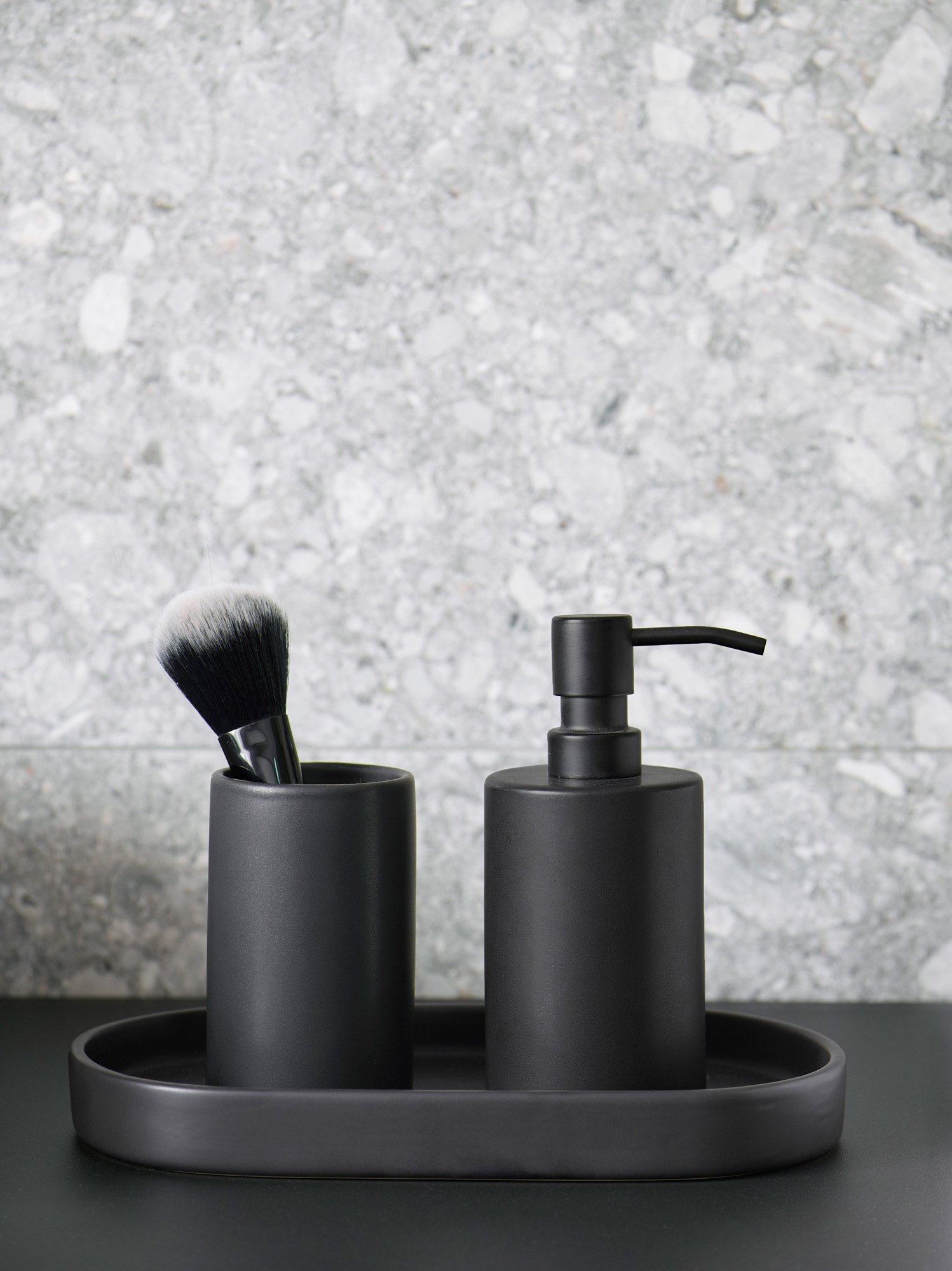Forte Bathroom accessories stand black