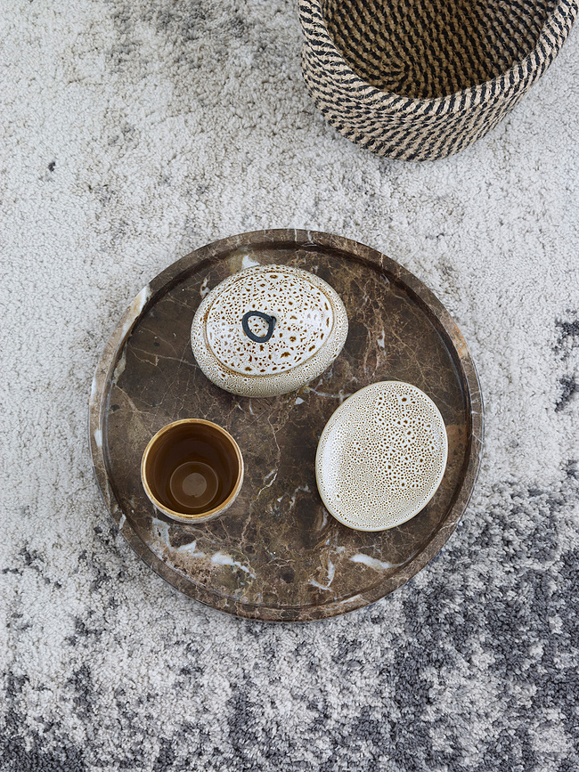 Hammam Plateau Décoratif rond, 30 cm, gris foncé