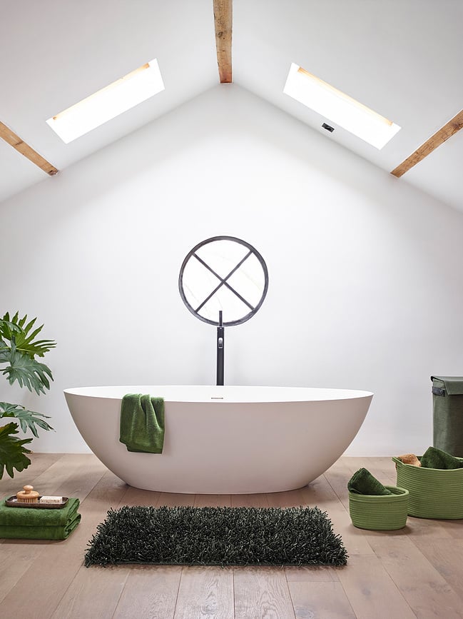 Kemen Tapis de Bain 60 x 60 cm, vert fumé