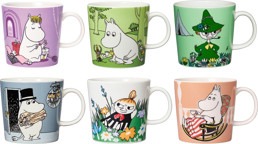 Arabia Finland Box 80 Anniversary Tasse, motif Moumines Petite Mu et la prairie