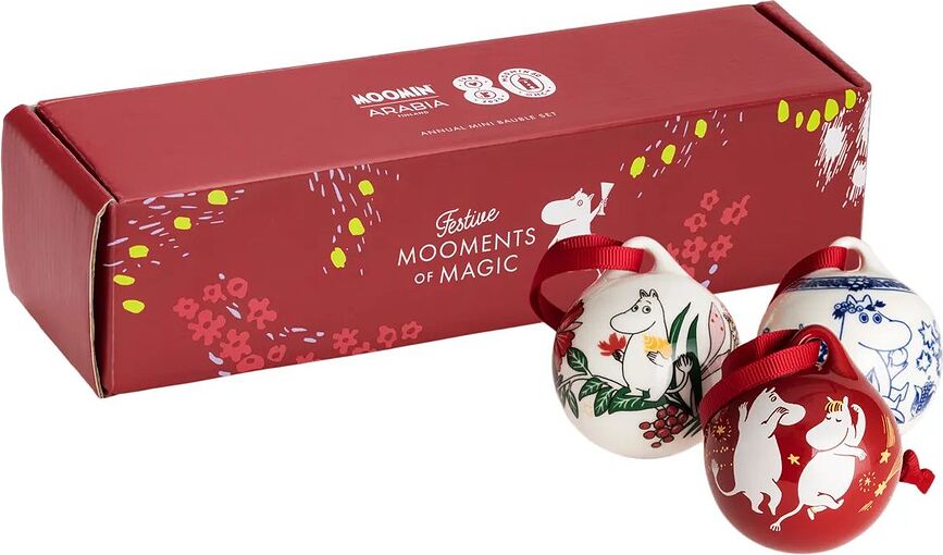 Arabia Finland Festive Moments Božične krogle, motiv Muminki, 3 kosi