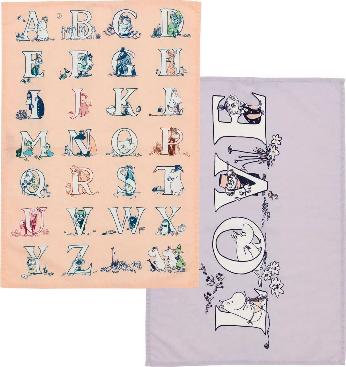 Arabia Finland Geschirrtücher Mumins Alphabets 50 x 70 cm, 2 St.