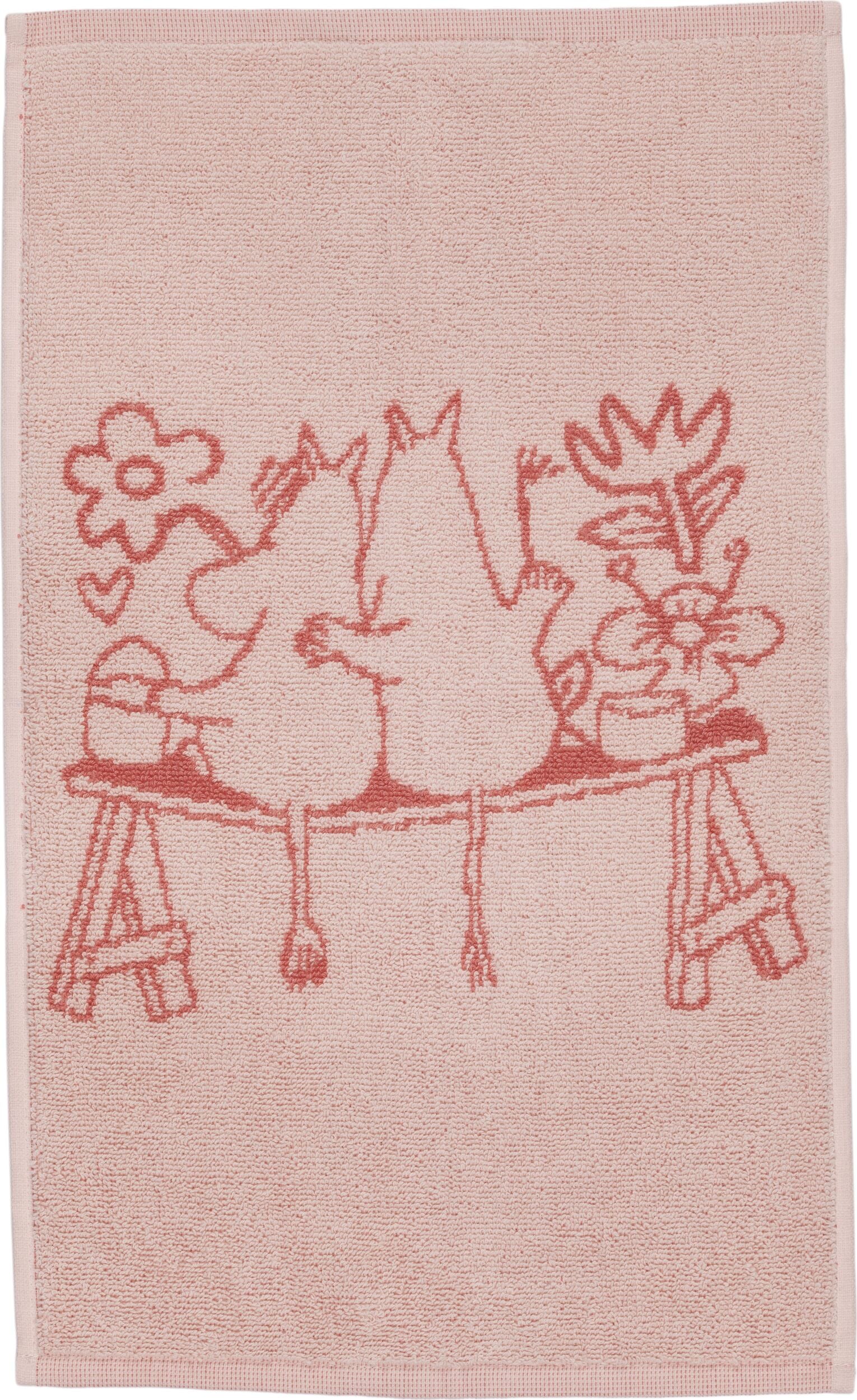 Arabia Finland Handtuch 30 x 50 cm Mumins Love lachsfarben