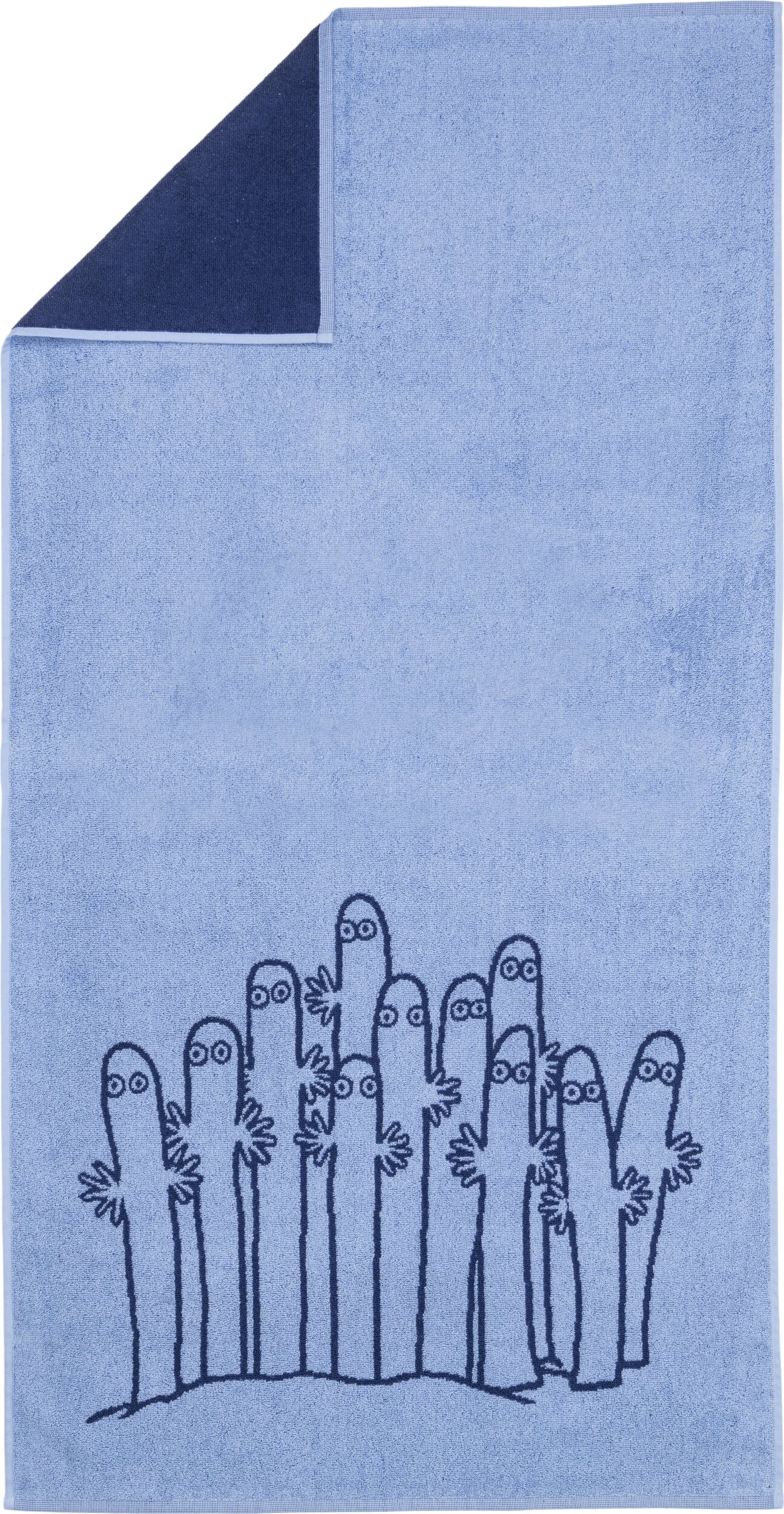 Arabia Finland Handtuch 70 x 140 cm Mumins Hatifnatten blau