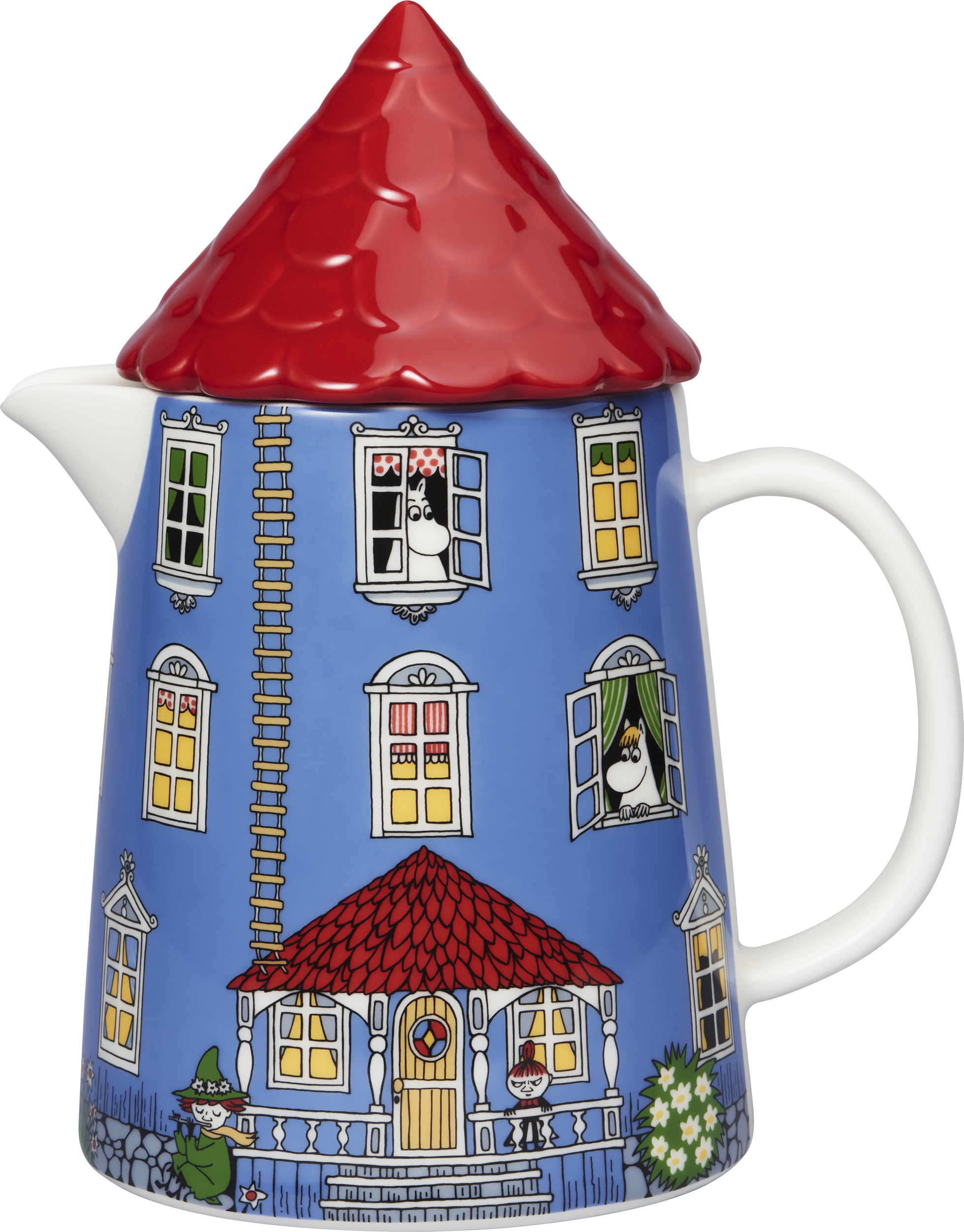 Arabia Finland Kanne Mumins Moominhouse mit Keramikdeckel