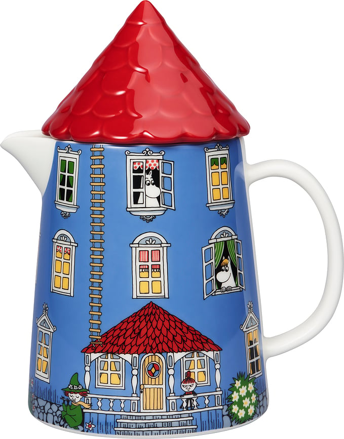 Arabia Finland Kanne Mumins Moominhouse mit Keramikdeckel