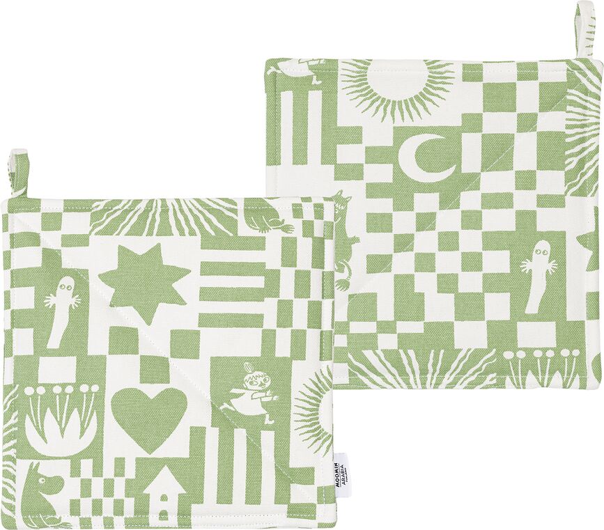 Arabia Finland Kuhinjske Rukavice uzorak Mumini Party zelene 2 kom.