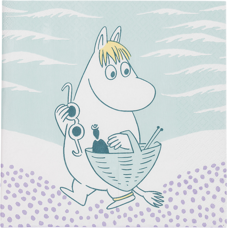 Arabia Finland Moomin 'Beach day' Serviettes en Papier, 33 cm, Lot de 20