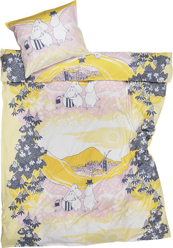Arabia Finland Moomin Family Time Parure de Lit, Housse de couette 150 x 210 cm, Taie d'oreiller 50 x 60 cm