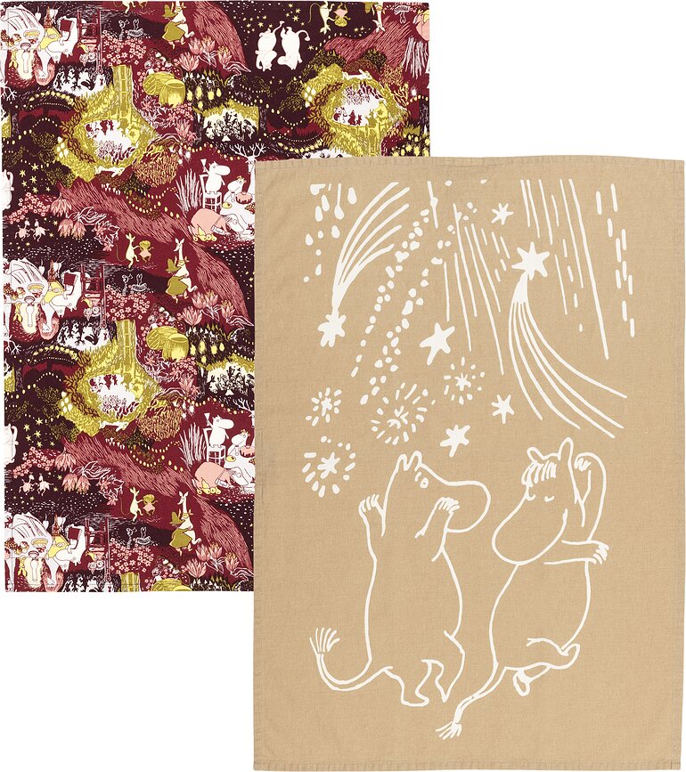 Arabia Finland Moomin Festive Moments Kuhinjski Ručnici 50 x 70 cm žuti 2 kom.