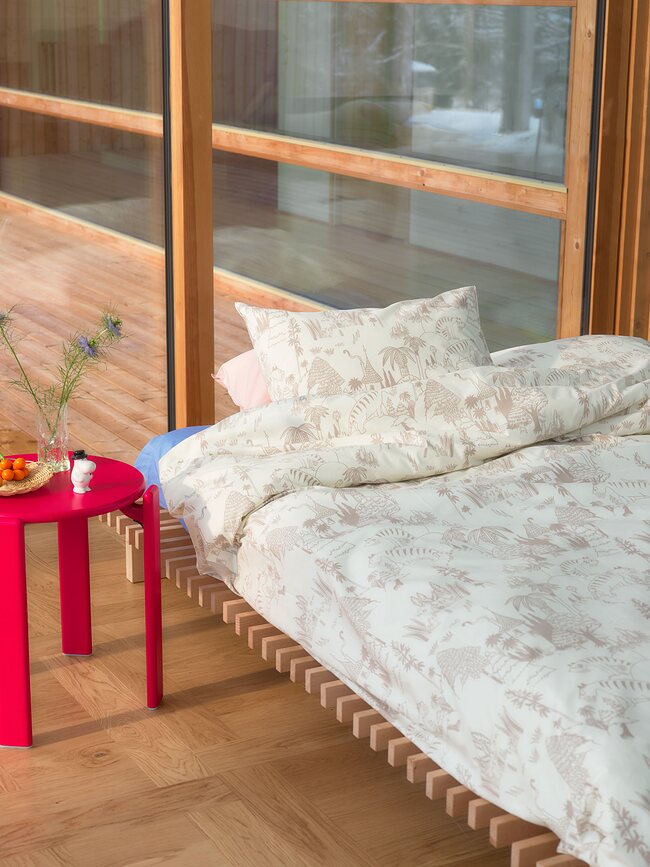 Arabia Finland Moomin Garden Party Parure de Lit 240 x 210 cm, beige, avec 2 taies d'oreiller 50 x 60 cm