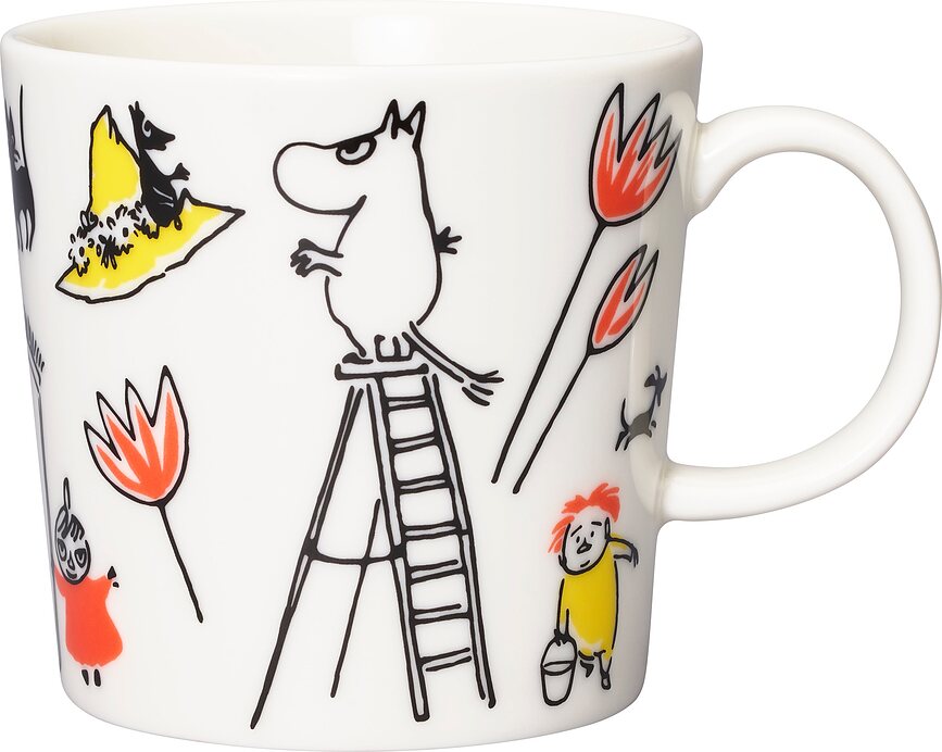 Arabia Finland Moomin Κούπα με πιατάκι, Moomintroll, λευκή