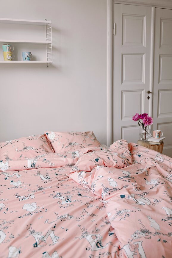 Arabia Finland Moomin Housse de Couette motif Papa Moomin, 150 x 210 cm, avec taie d'oreiller 50 x 60 cm