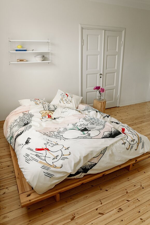 Arabia Finland Moomin Housse de Couette motif Papa Moomin, 150 x 210 cm, avec taie d'oreiller 50 x 60 cm