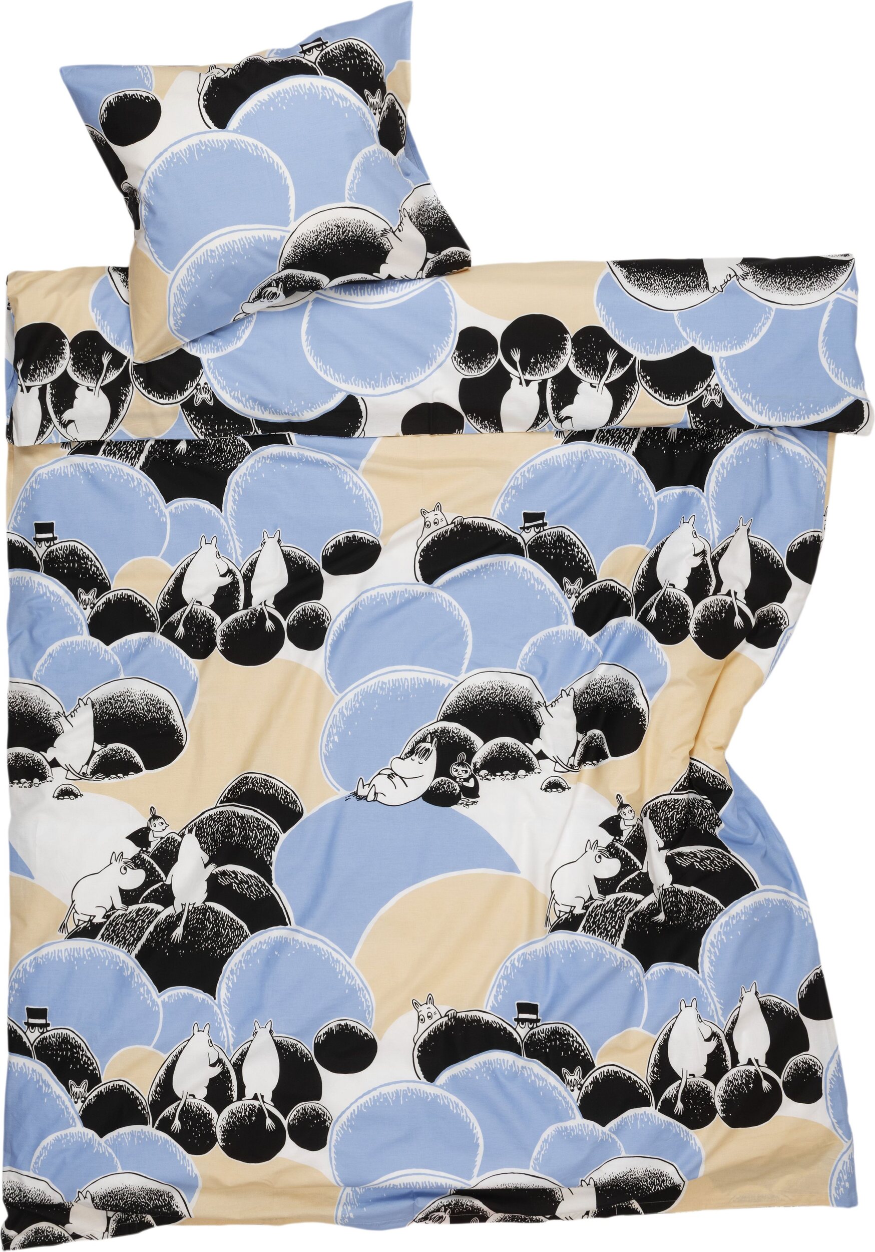 Arabia Finland Moomin Pebbles Bettwäsche 140 x 200 cm mit Kissenbezug 50 x 70 cm